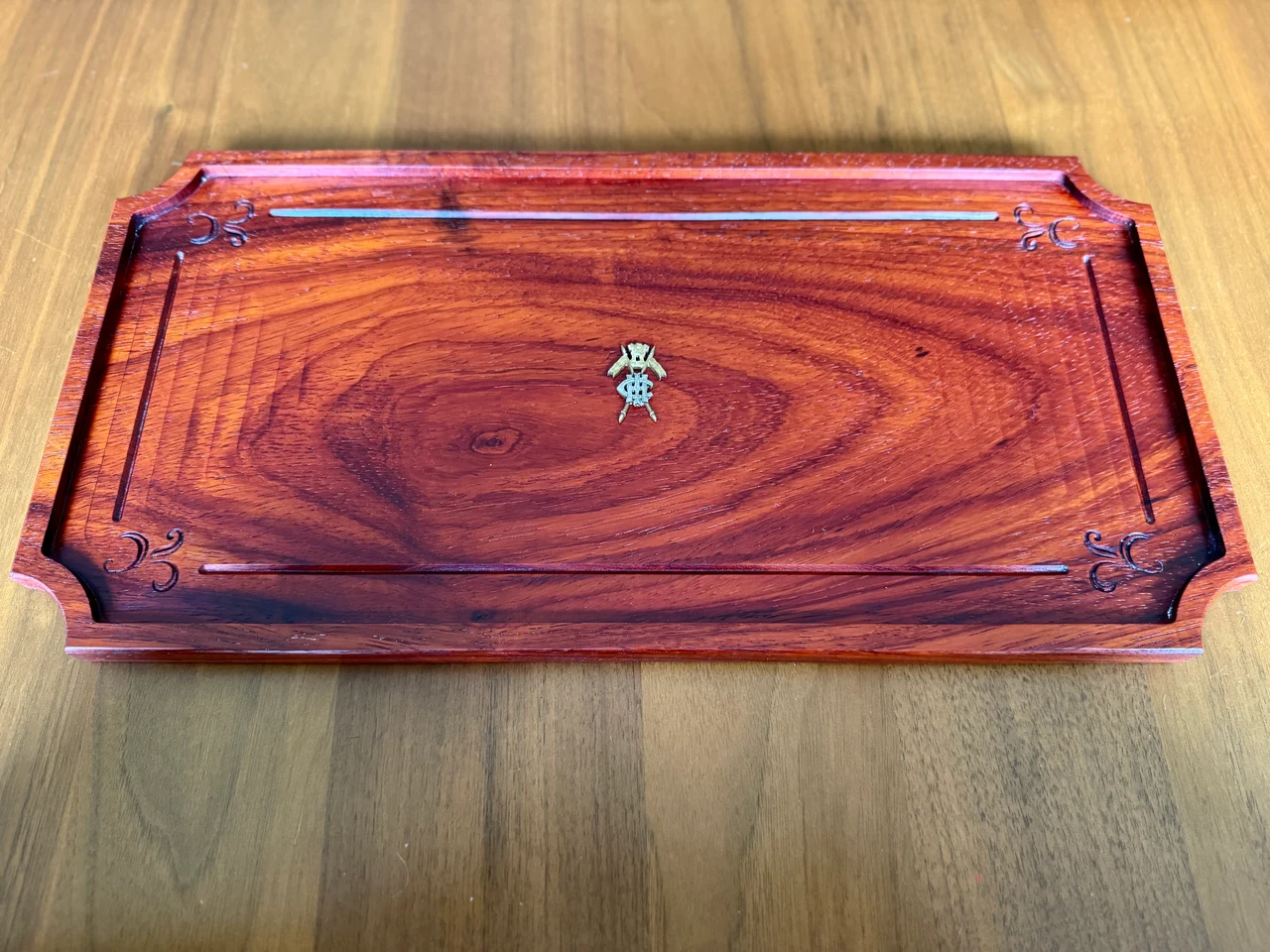 Military serving tray — Padauk